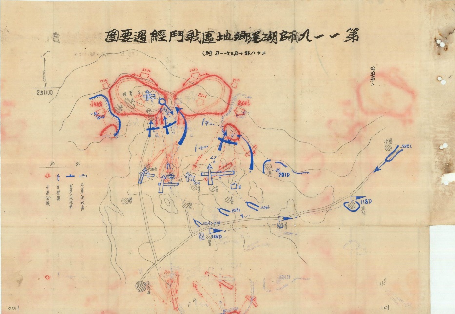 第118師湖滬鄉地區戰鬥經過要圖